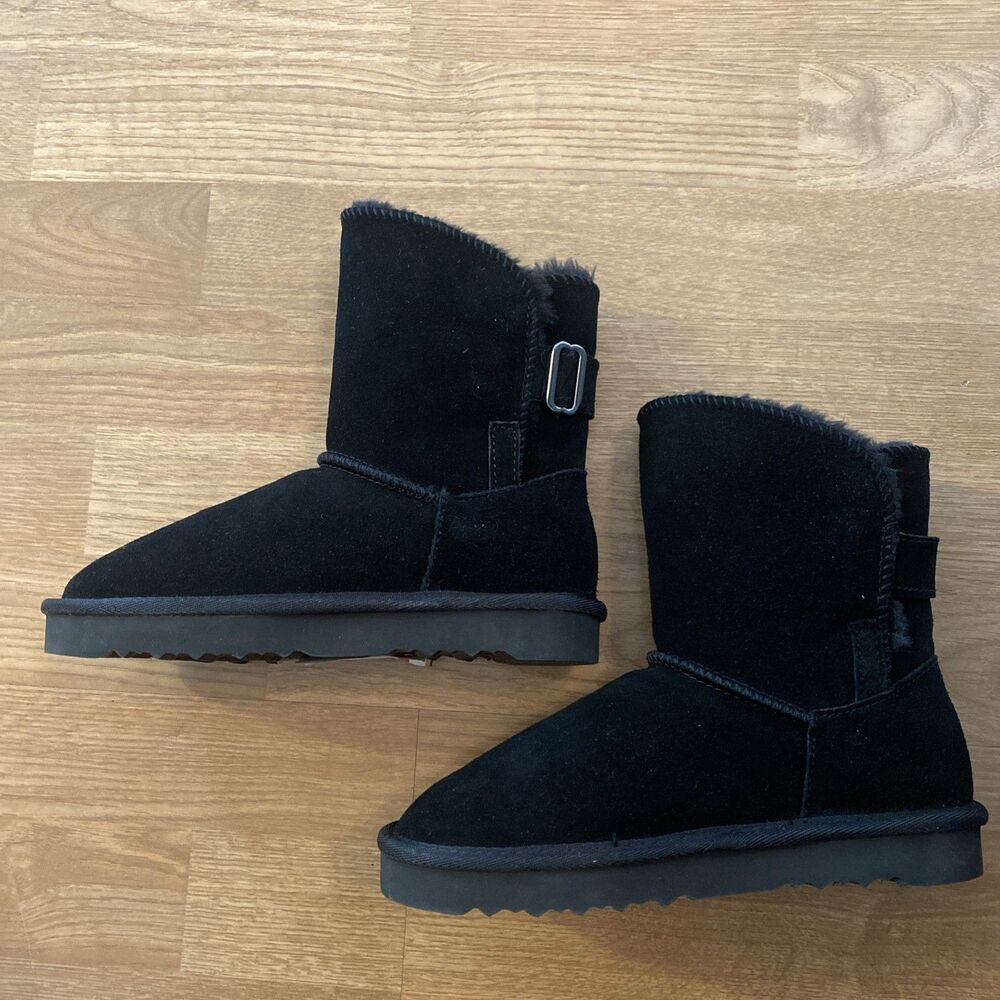 Style & Co Teenyy Suede Winter Booties Black Faux Fur Lined Boots Size 5 NEW - Picture 6 of 10